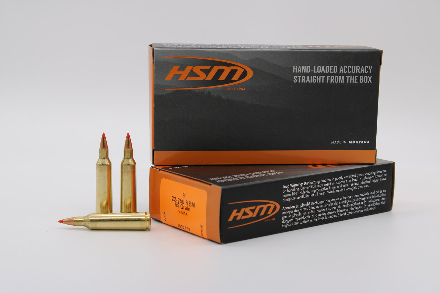 22-250 Remington, 55gr, V-Max, 20 Rounds