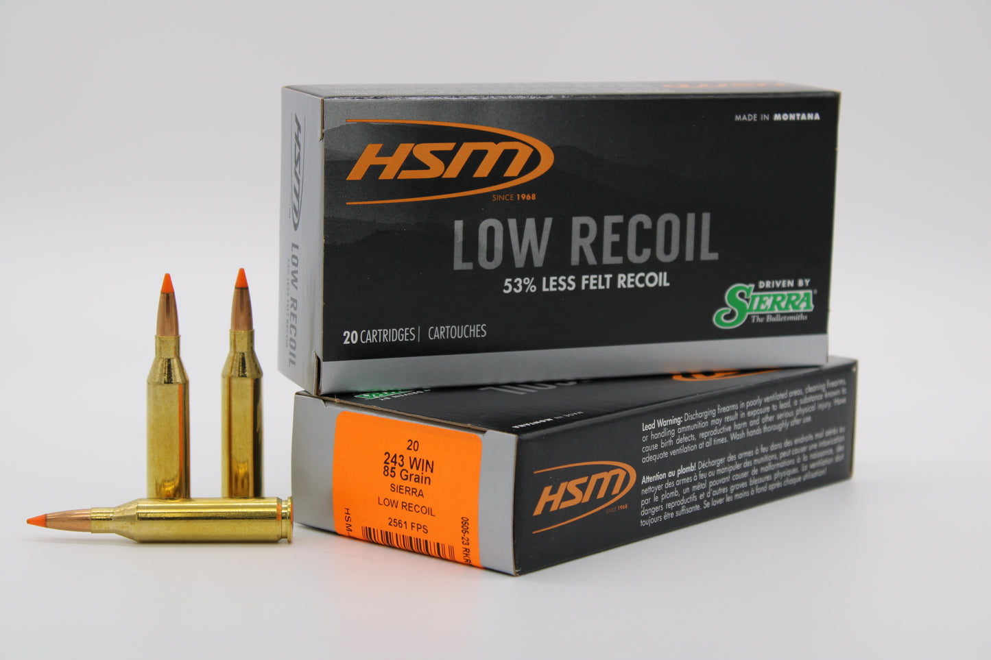243 Winchester, 85gr, Low Recoil, 20 Rounds