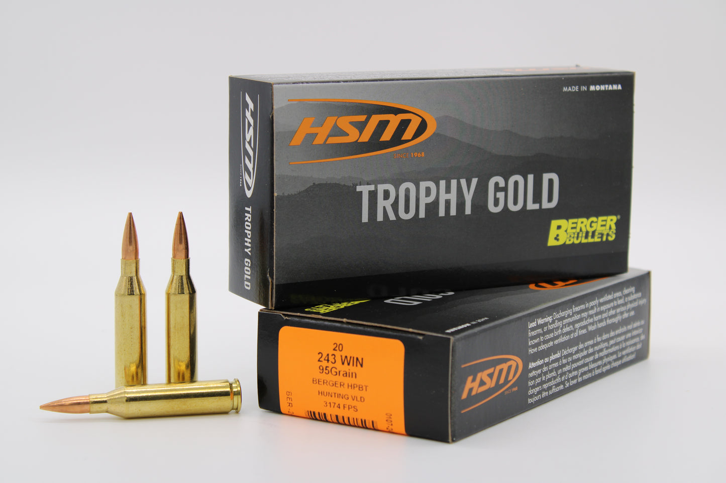 243 Winchester, 95gr, Berger VLD, 20 Rounds