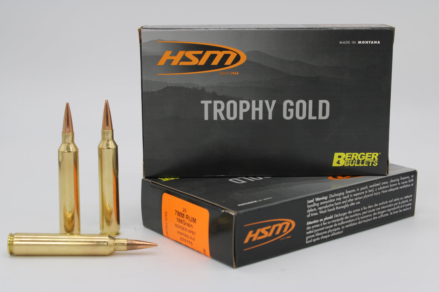 7mm Remington Ultra Magnum, 168gr, Berger VLD, 20 Rounds
