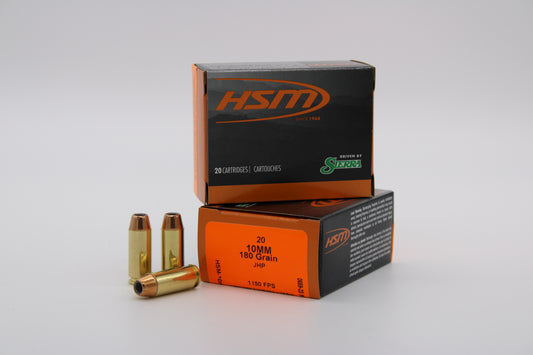 10mm, 180gr, JHP, 20 Rounds