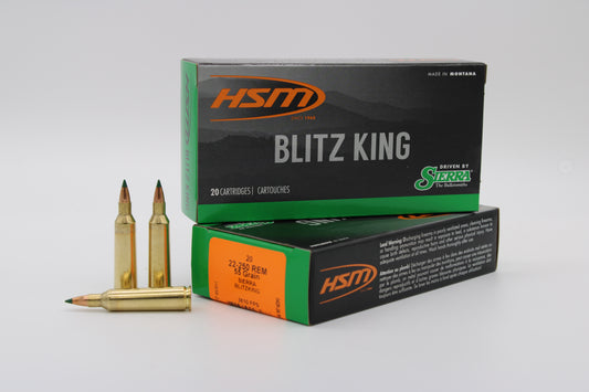 22-250 Remington, 55gr, BlitzKing, 20 Rounds