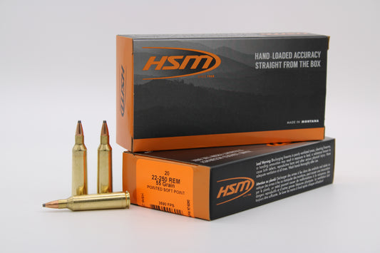 22-250 Remington, 55gr, Soft Point, 20 Rounds