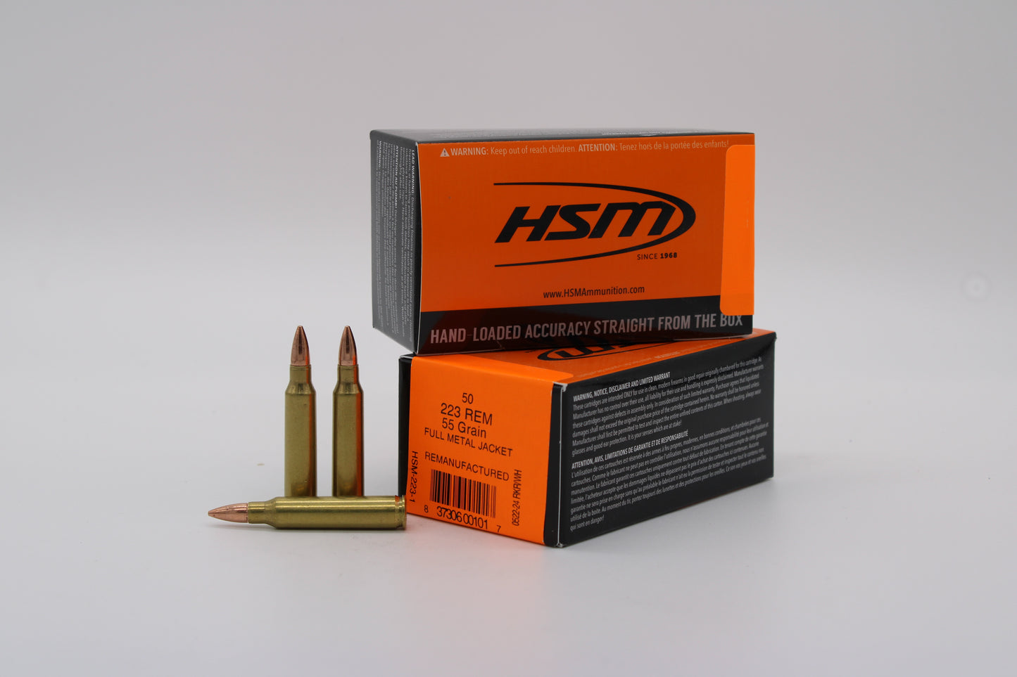 223 Remington, 55gr, FMJ, Remanufactured, 50 Rounds