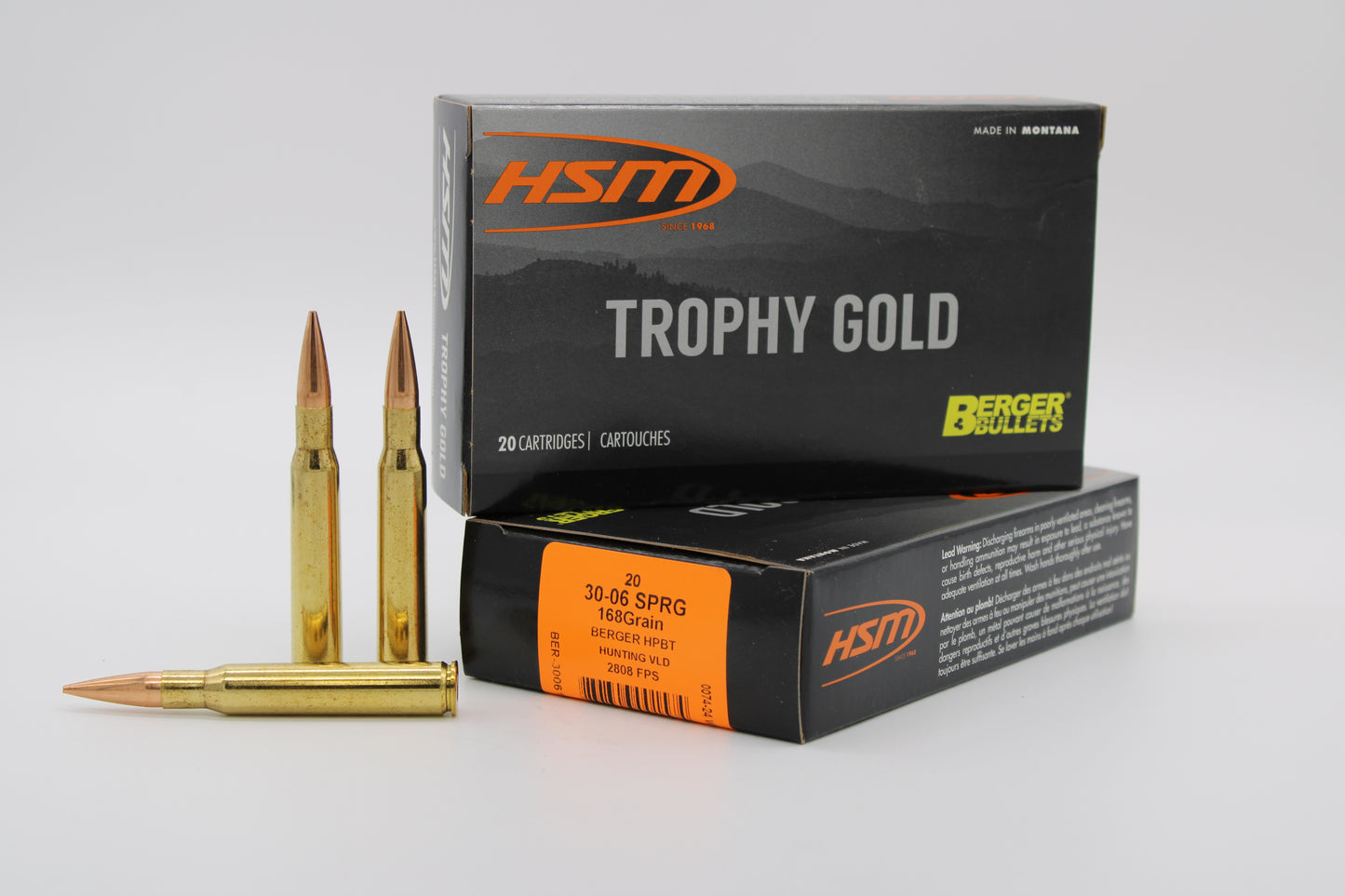 30-06 Springfield, 168gr, Berger VLD, 20 Rounds