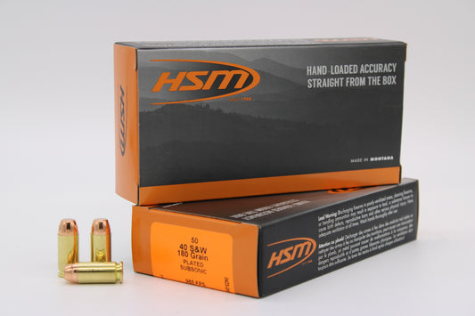 40 S&W, 180gr, Plated RN, 50 Rounds, Subsonic