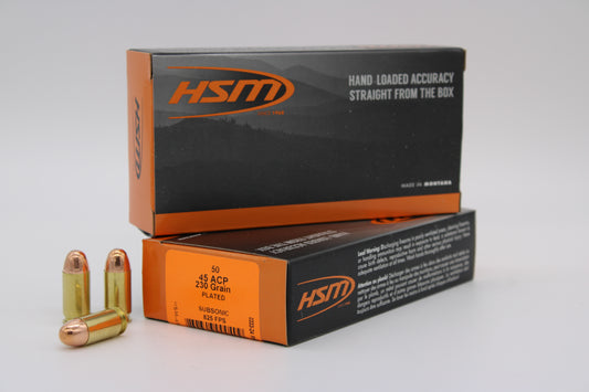 45 ACP, 230gr Plated, RN, 50 Rounds