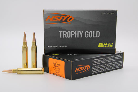 7mm Remington Magnum, 168gr, Berger VLD, 20 Rounds