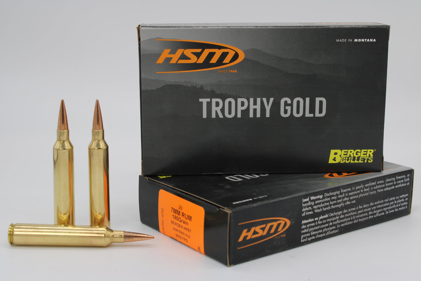 7mm Remington Ultra Magnum, 180gr, Berger VLD, 20 Rounds