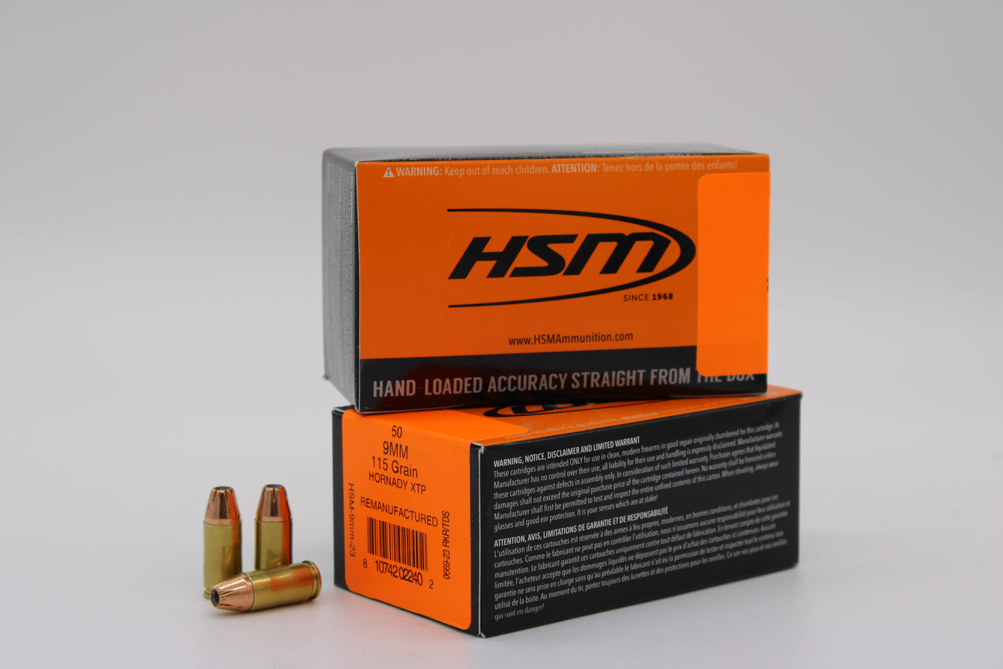 9mm Luger, 115gr, JHP XTP, Remanufactured, 50 Rounds